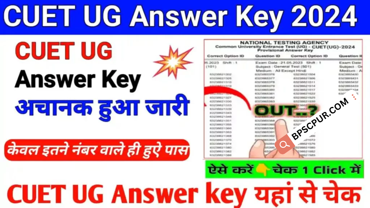 CUET UG Answer Key 2024 Released